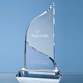 22cm Optical Crystal Grand Bleu Award